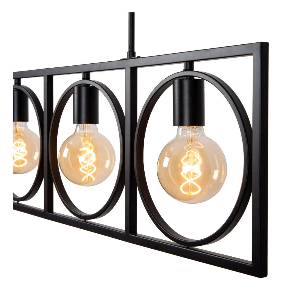 Lampada a sospensione nera loft SUUS 107cm 4xE27 Lucide