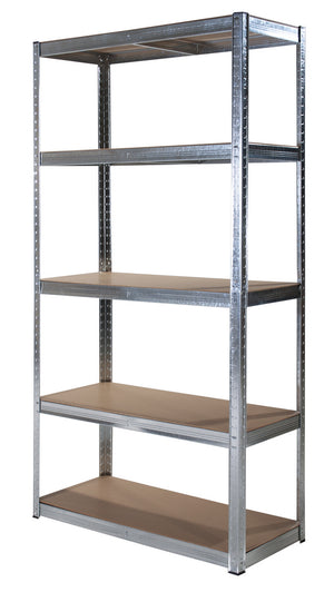 Scaffale in Metallo 5 Ripiani Componibile Zincato Rosso Nero Bianco Verdelook Tonalità: Grigio