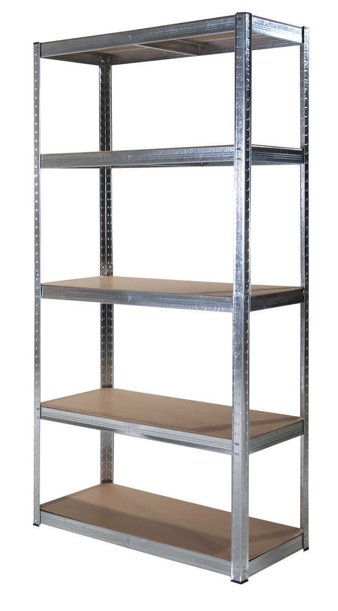 Scaffale in Metallo 5 Ripiani Componibile Zincato Rosso Nero Bianco Verdelook Tonalità: Grigio