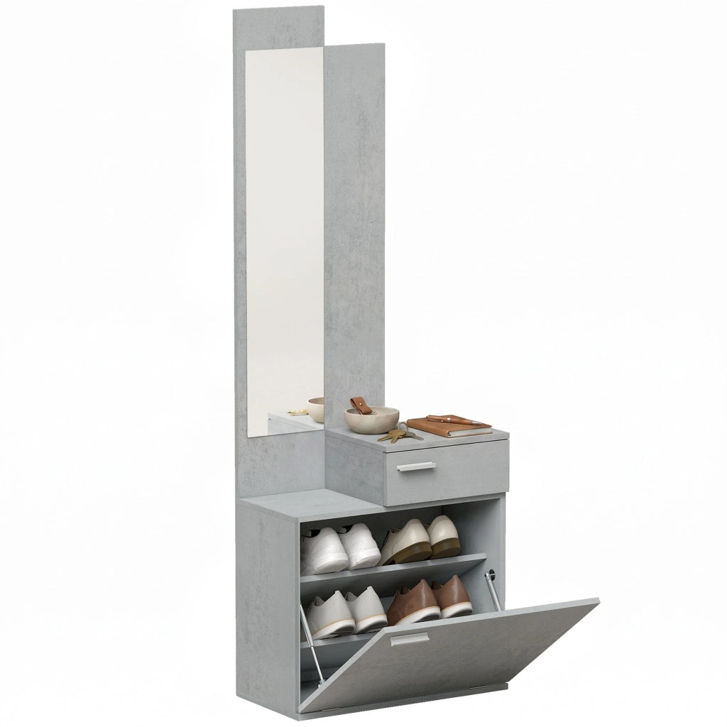 Ensemble meuble d'entrée avec Miroir, Tiroir 61 x 30 x 170 cm Gris