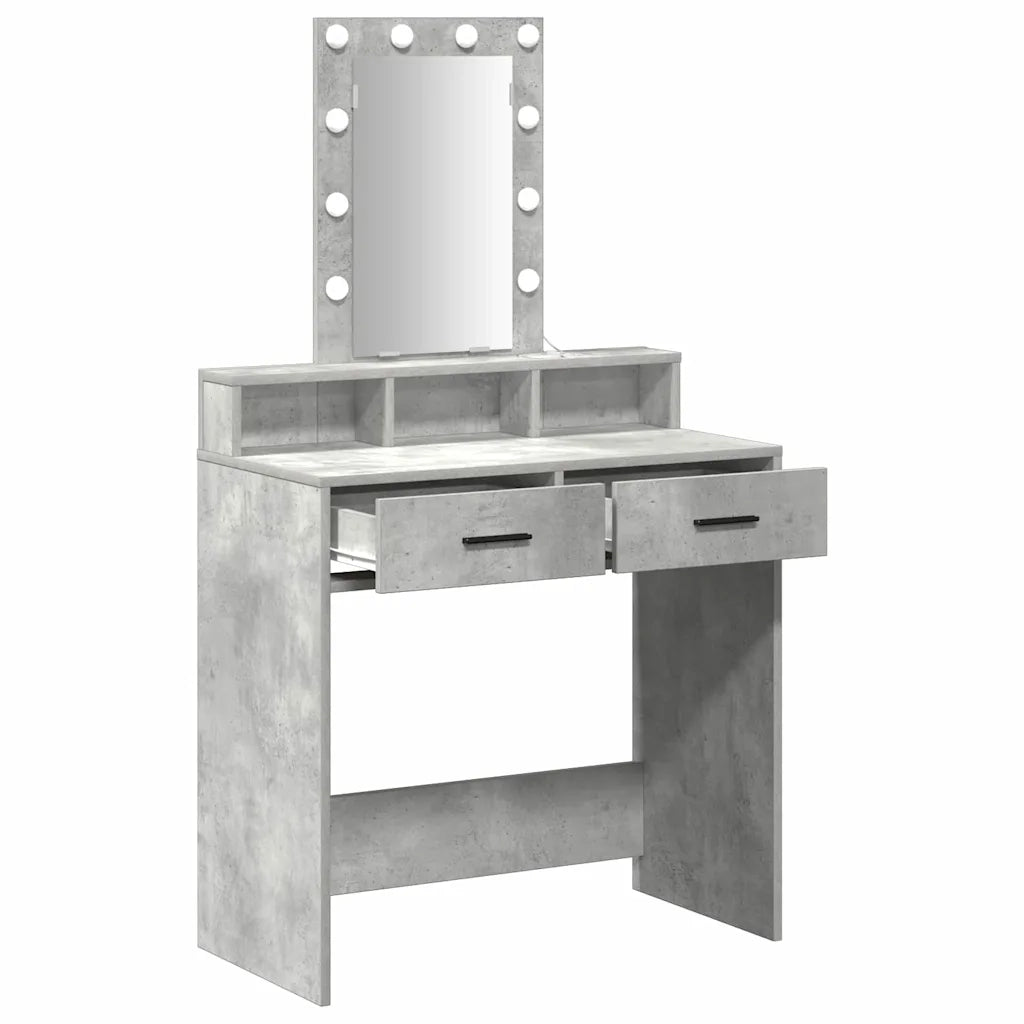 Toeletta | Tavolo da Trucco Grigio 79 x 41 x 140 cm Legno multistrato