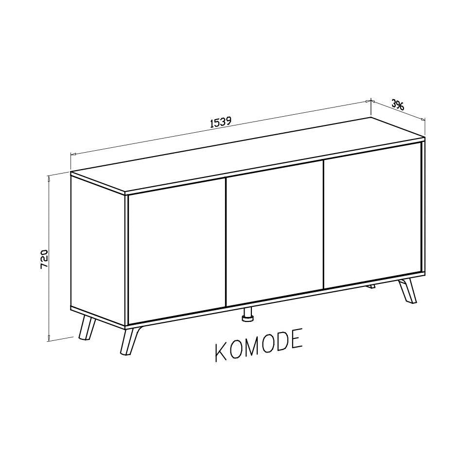 Madia Moderna Con 3 Ante Senza Maniglie Credenza Design Minimal Con Piedini Rialzati Per Soggiorno Ingresso Corridoio Salotto 154 X 72 X 40 Cm Bianco E Grigio Cemento