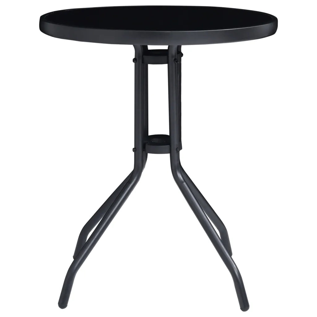 Set da Bistrot 3 pz in Alluminio e Textilene Nero 3070652