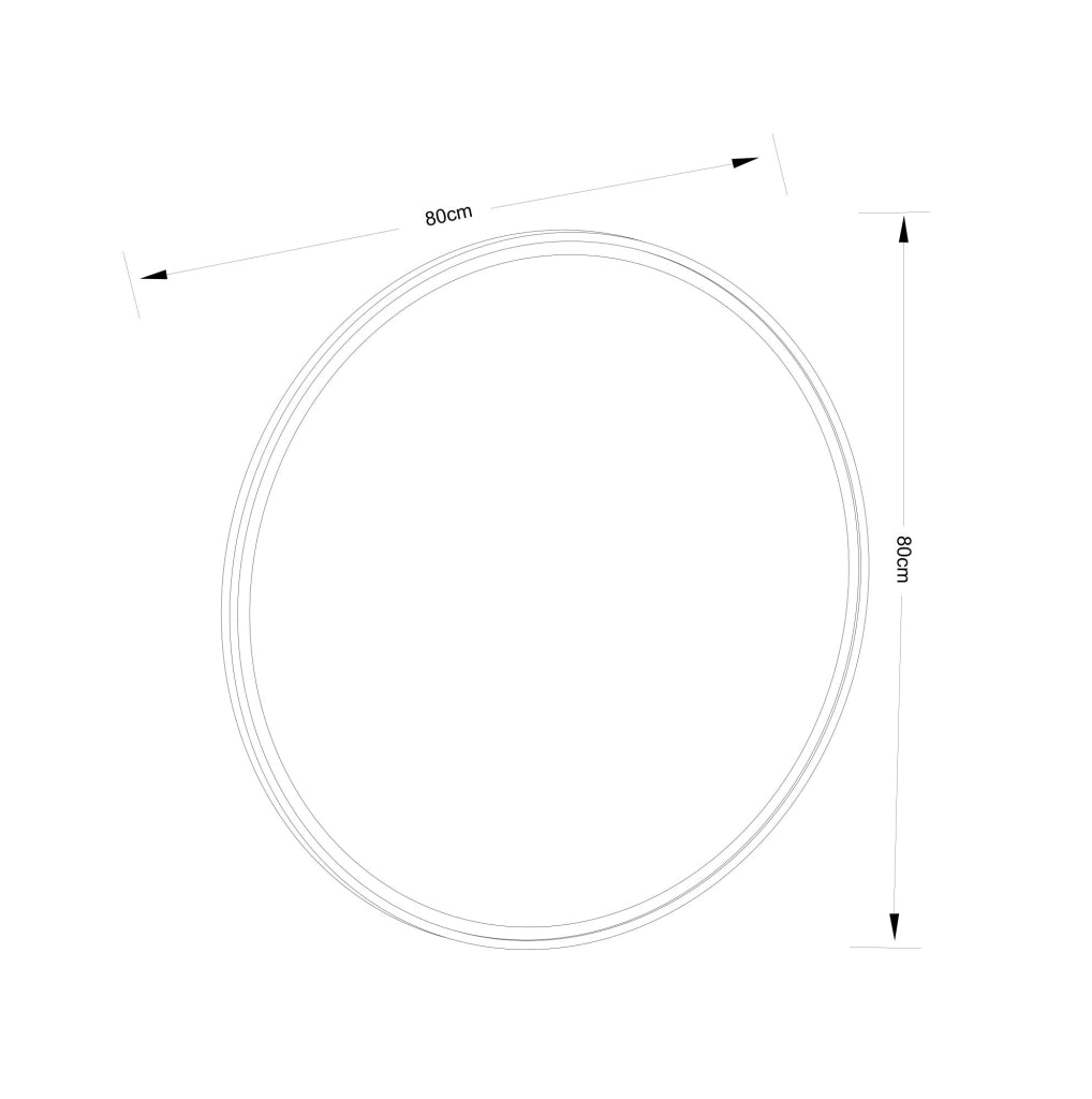 Specchio da bagno rotondo LED Ø80 cm, antiappannamento, dimmerabile, 3 tonalità di luce