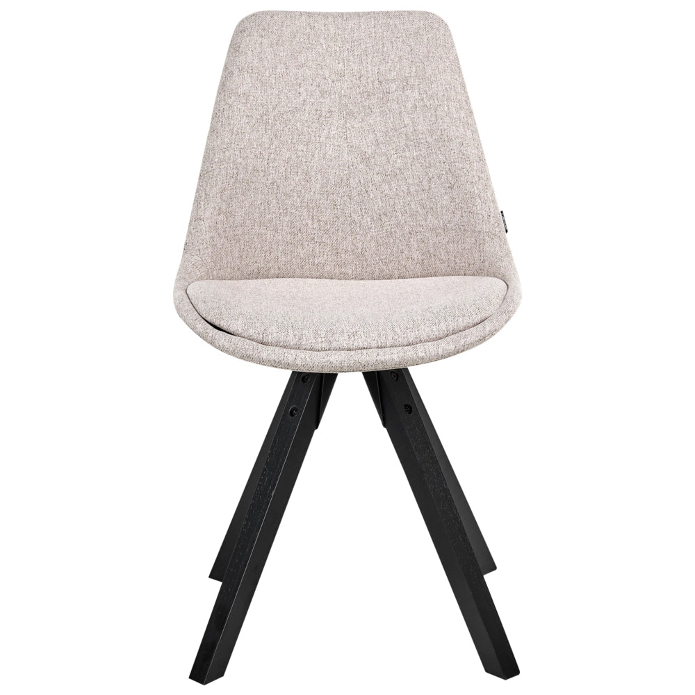 Set di 2 sedie da pranzo beige girevoli senza braccioli design scandinavo