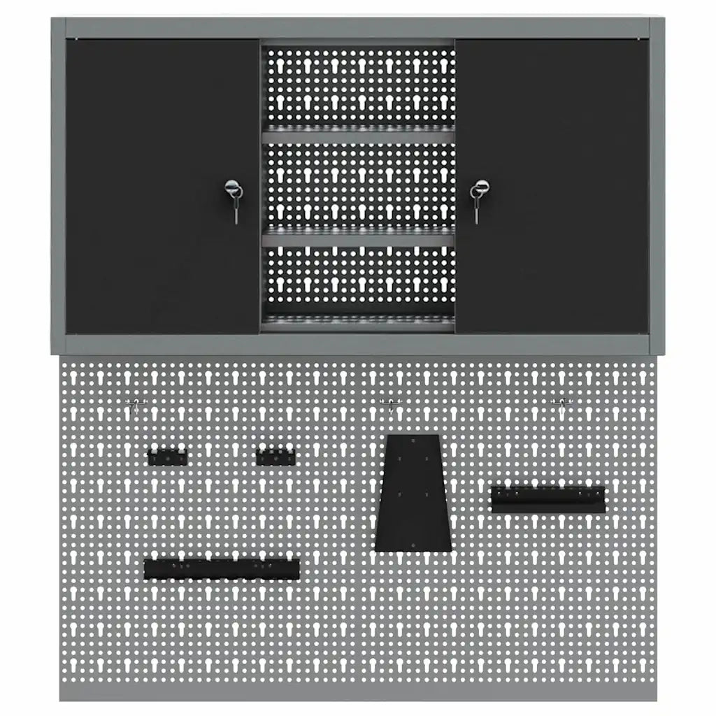 Set di armadi per attrezzi con lo scaffale 3 pcs Nero 3321404