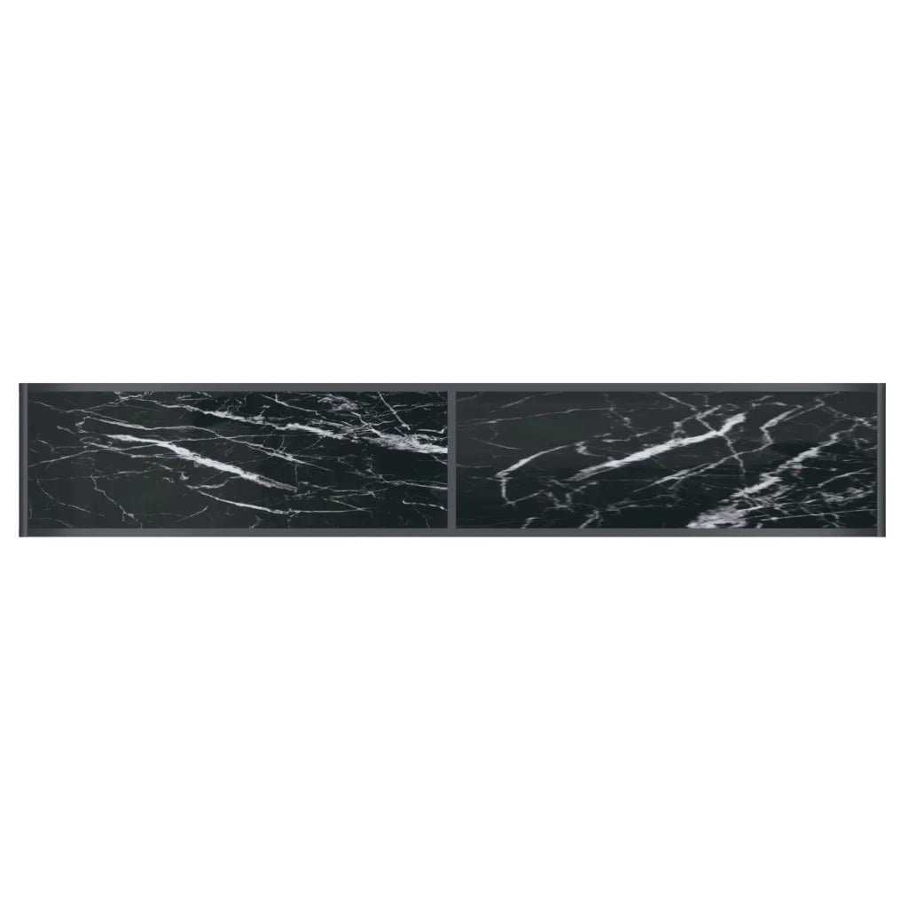 Tavolo Consolle Nero 200x35x75,5 cm in Vetro Temperato 331709