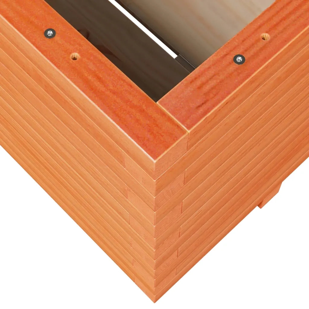 Fioriera Giardino-Vaso da Esterno-Contenitore per Piante Marrone Cera 100x100x49,5 Legno Massello Pino