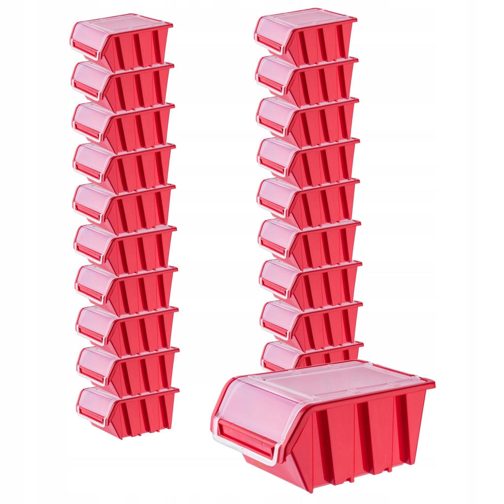 Set di 20 vassoi portaoggetti KADAX per officina, dimensioni 155x100 mm.