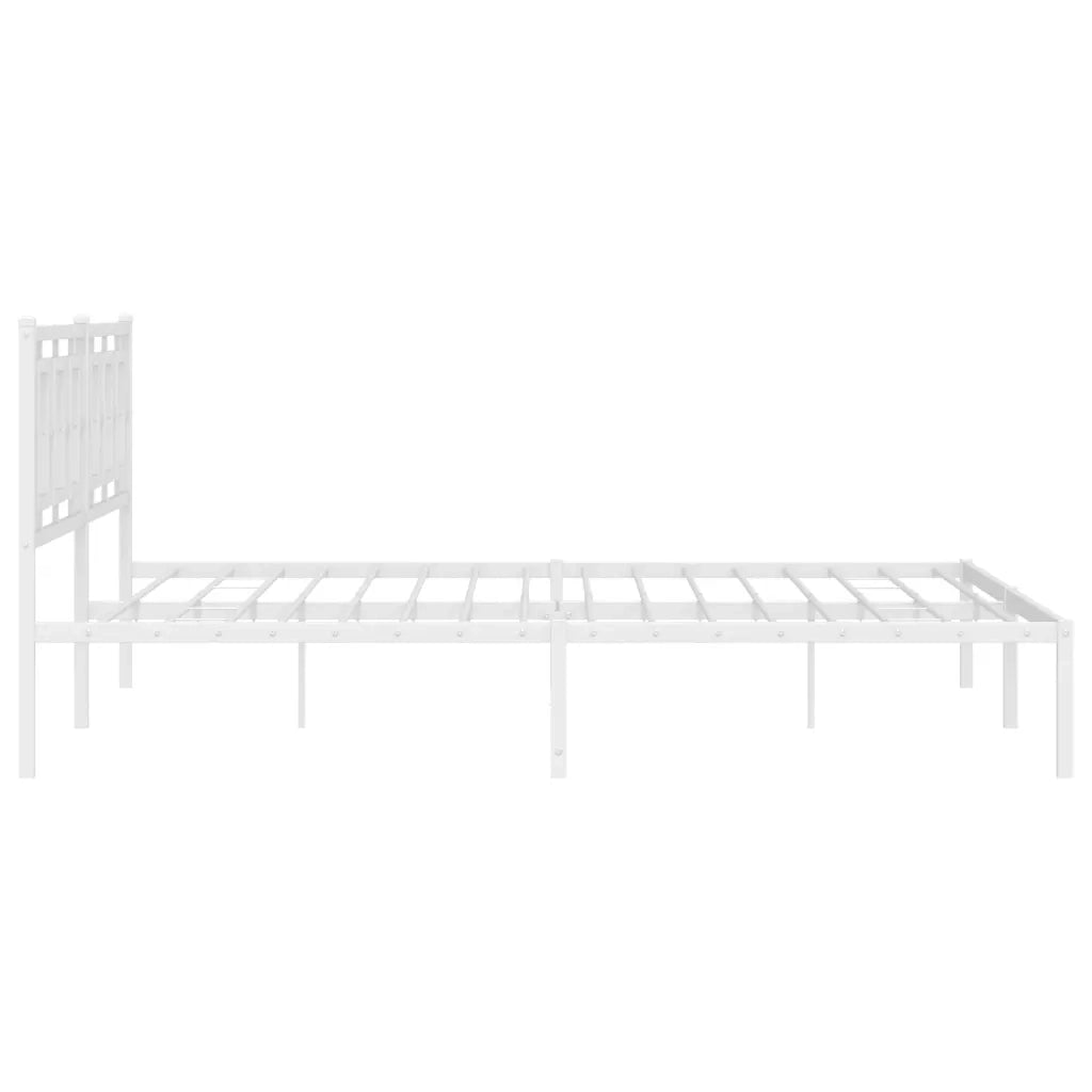 Giroletto con Testiera-Struttura Letto con testiera Metallo Bianco 200x200 cm 973242