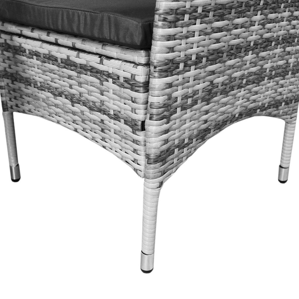 Jardí Set Bistro Giardino Polyrattan 2 Poltroncine Tavolino e Cuscini
