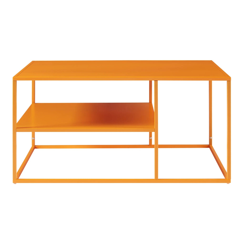 Tavolino/consolle/tavolino rettangolare per soggiorno 45 x 90 x 60 cm arancione 03_0010859