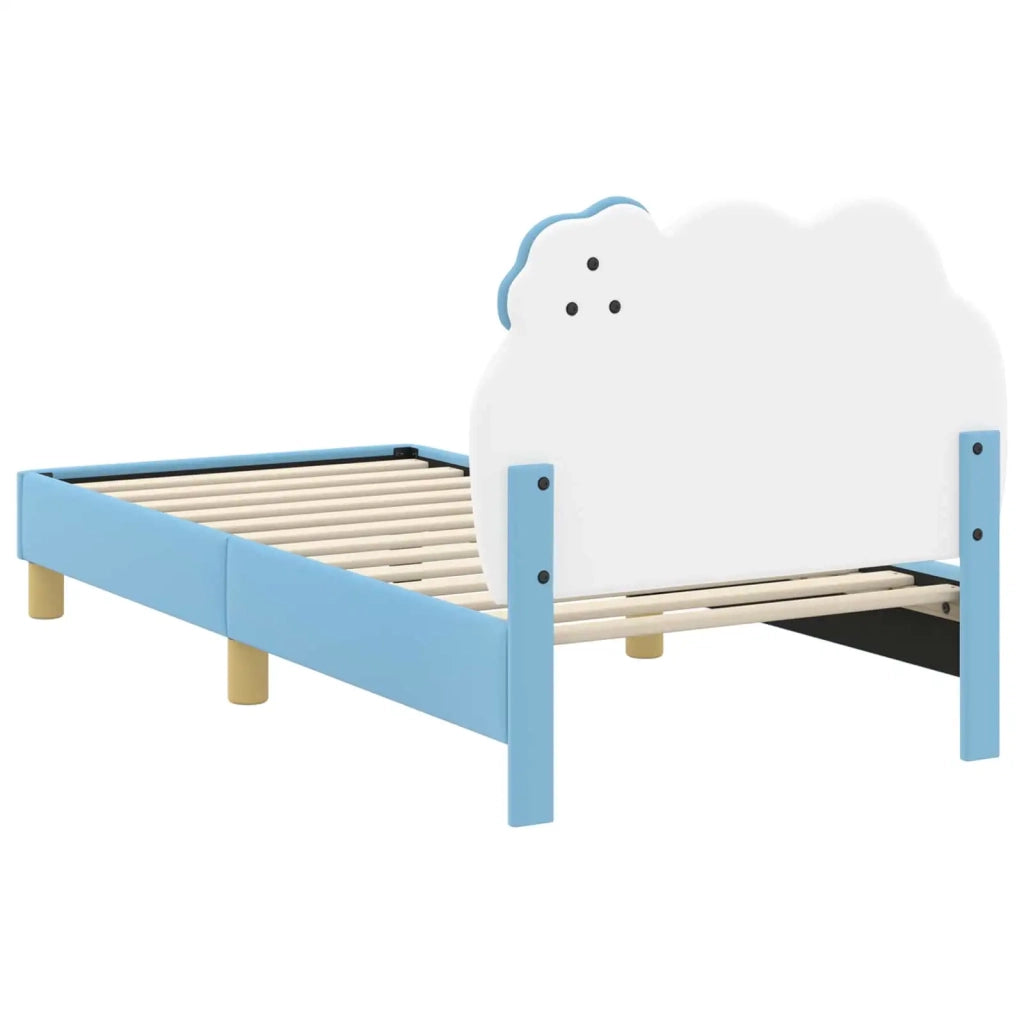 Struttura letto bambini con testata Blu 80 x 160 cm PU