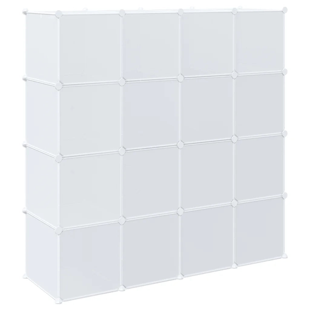 Organizzatore Portaoggetti con 16 Cubi e Aste per Appendere PP