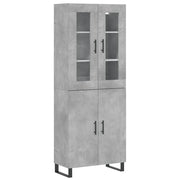 Credenza | Madia | Buffet da pranzo | Armadio da pranzo Grigio Cemento 69,5x34x180 cm in Legno Multistrato