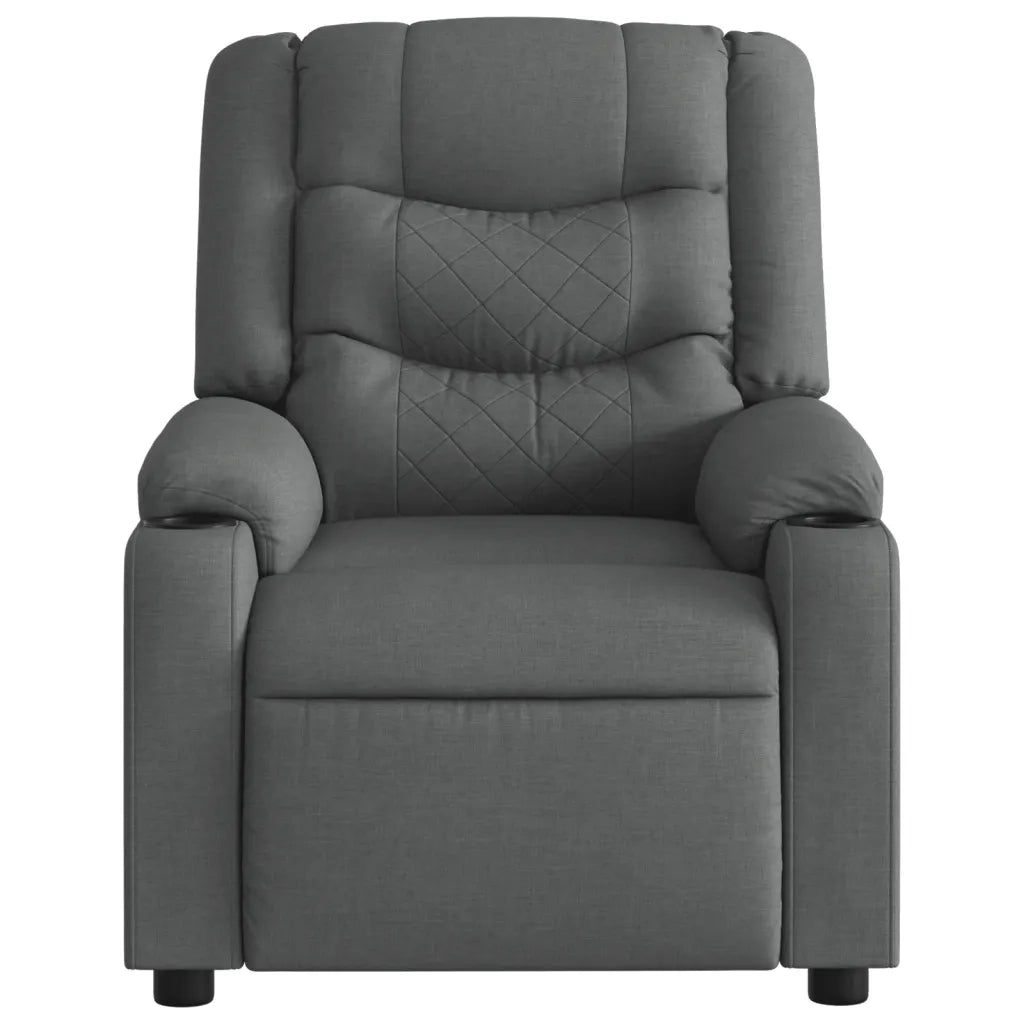 Poltrona | Sedia Relax Reclinabile in Tessuto Grigio Scuro