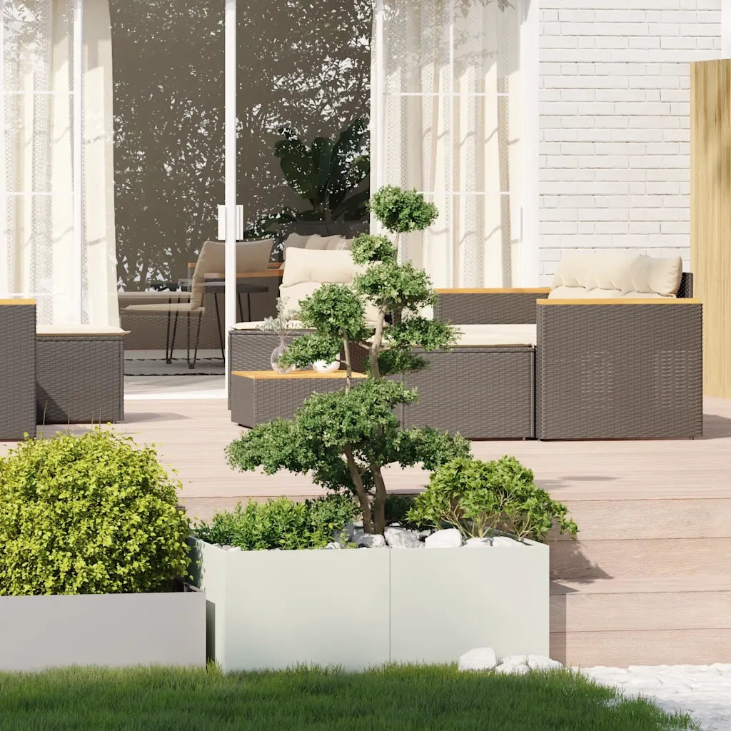 Fioriera | Cassetta per fiori | Vaso Bianca 100x100x40 cm in Acciaio