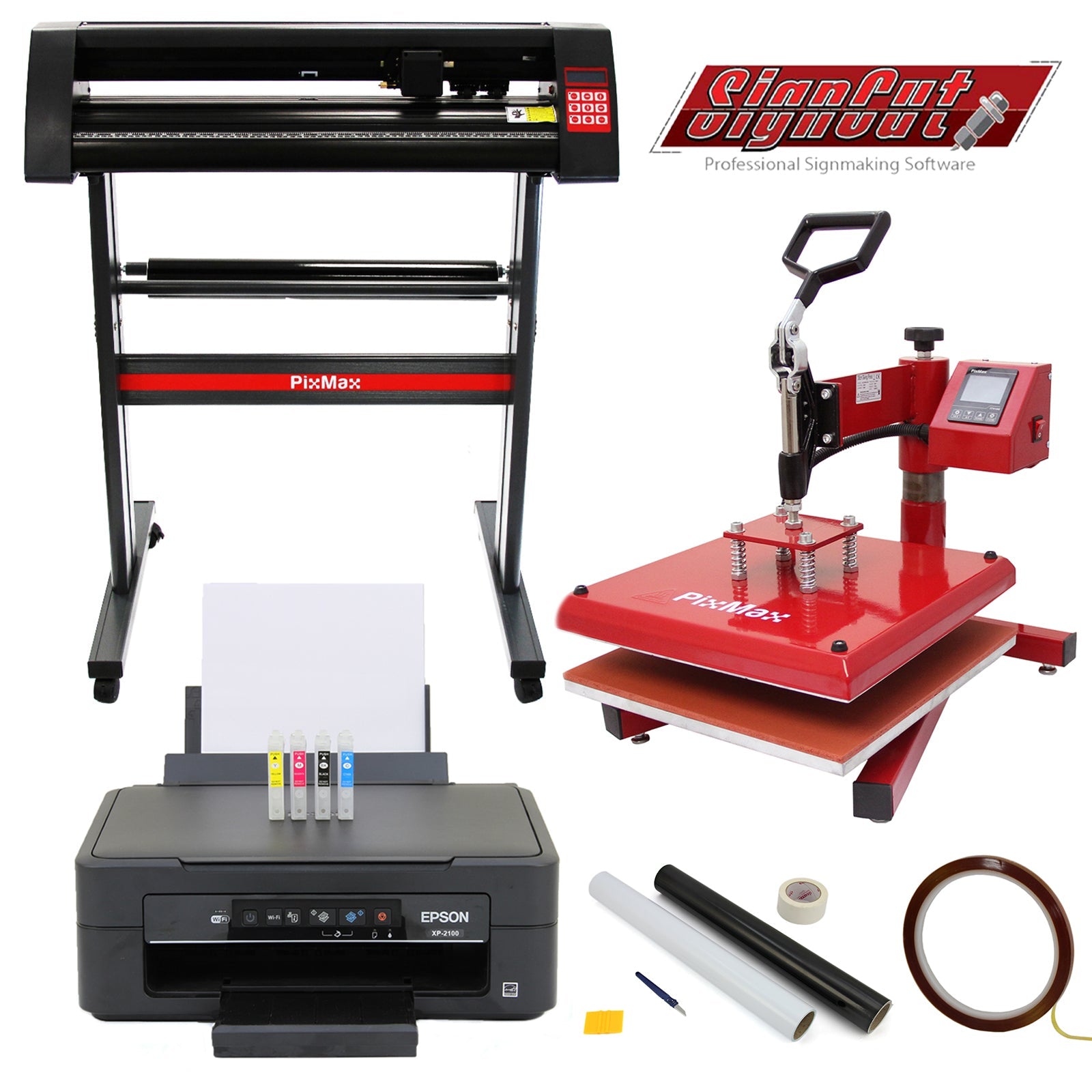 Bundle creativo PixMax con pressa a caldo swing 38cm e plotter vinile 720mm