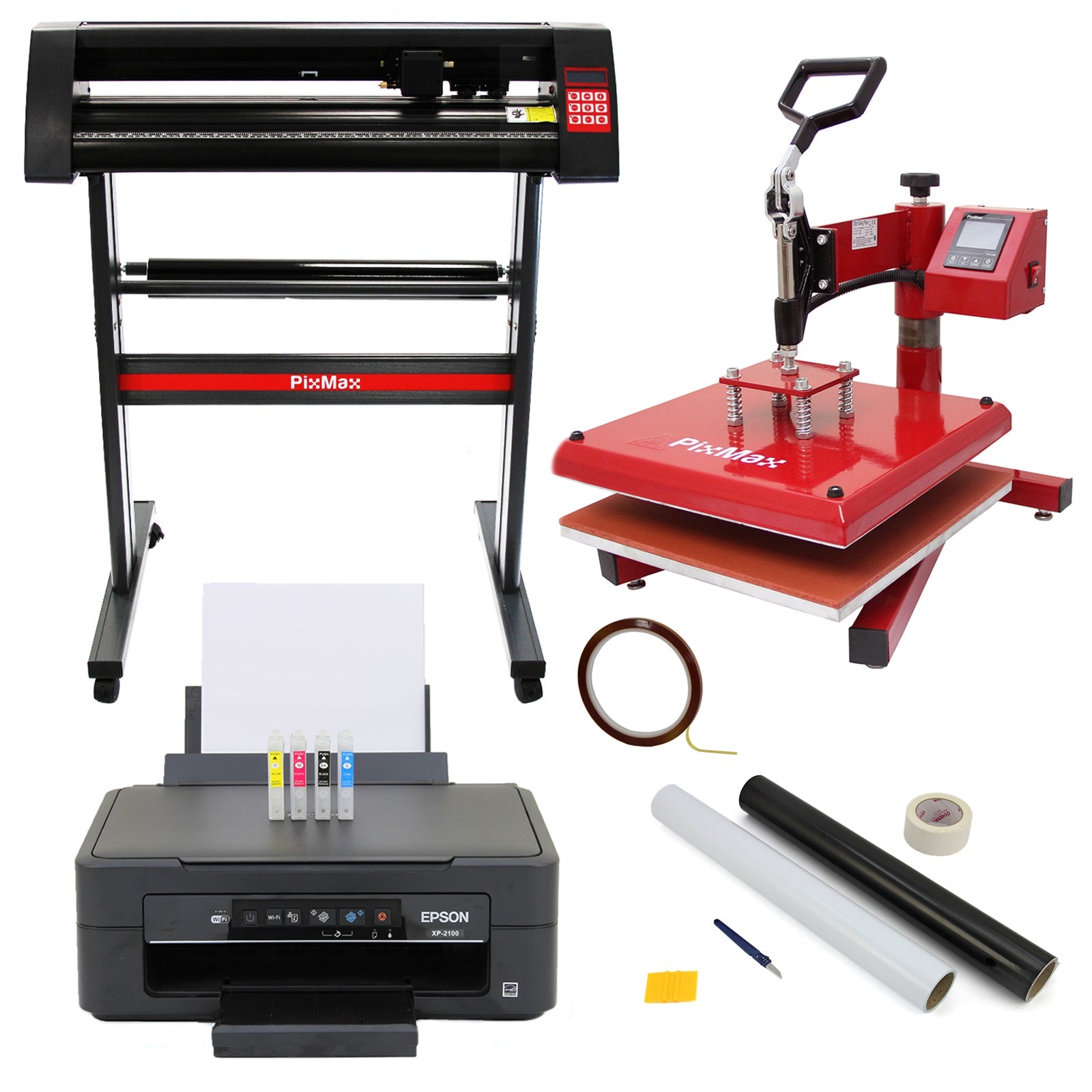 Bundle creativo PixMax con pressa a caldo swing 38cm e plotter vinile 720mm