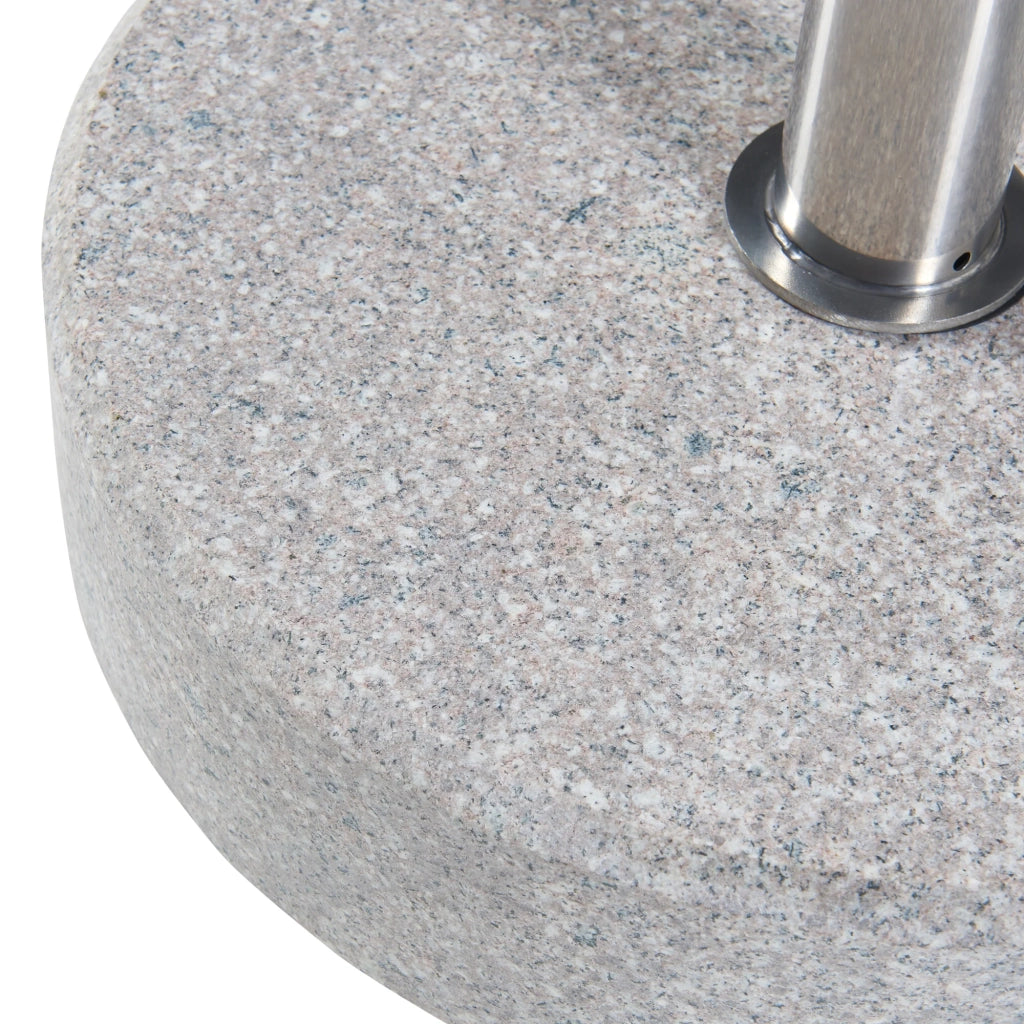 Base rotonda per ombrellone da giardino in granito 38 x 9 cm grigio 03_0010260