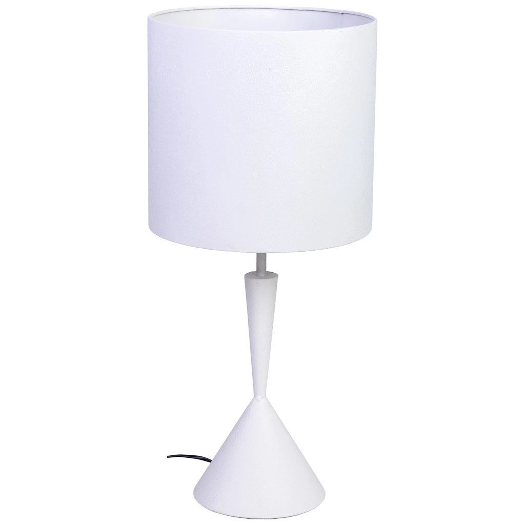 Lampada da tavolo in metallo bianco 30x30x52/66h cm