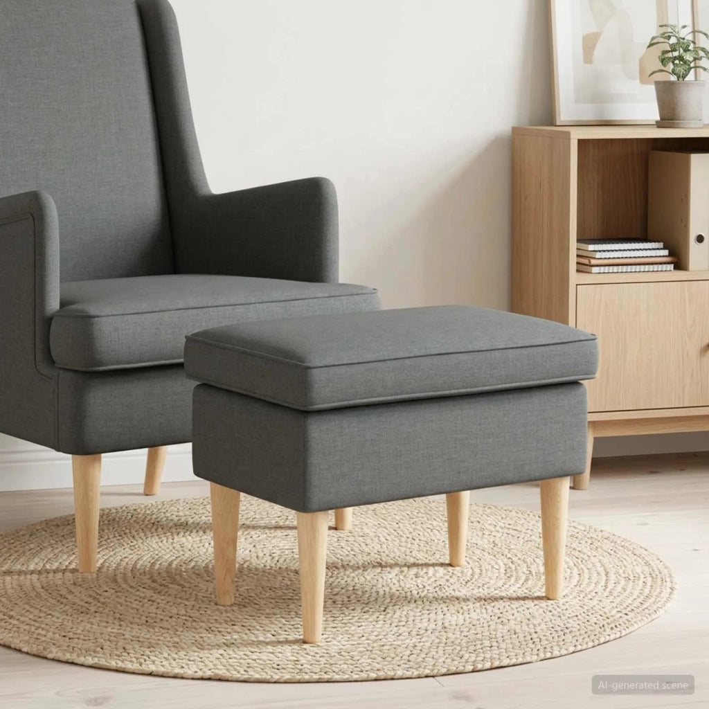 Poggiapiedi Grigio Scuro 55 x 35 x 41 cm Tessuto 42030001