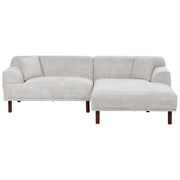 Divano ad angolo sinistro in tessuto grigio chiaro lato sinistro stile minimalista