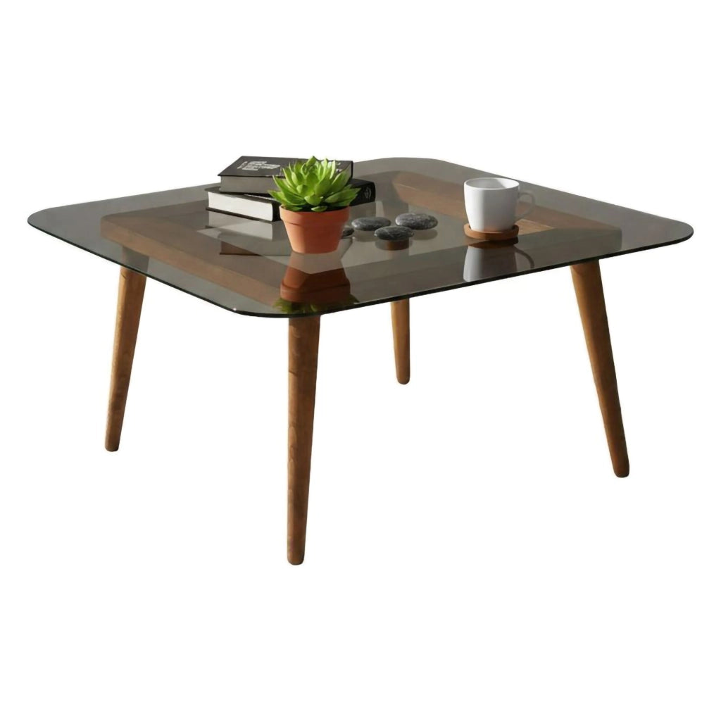 Mezzagno, Tavolino da Salotto Effetto Fume, 80x80x40h cm Marrone Bronzo