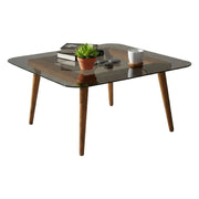Mezzagno, Tavolino da Salotto Effetto Fume, 80x80x40h cm Marrone Bronzo