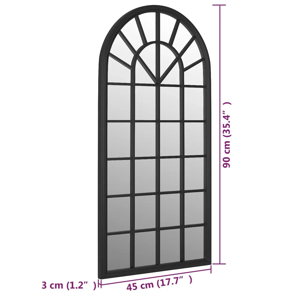 vidaXL Specchio Nero 90x45 cm Ferro per Uso Interno
