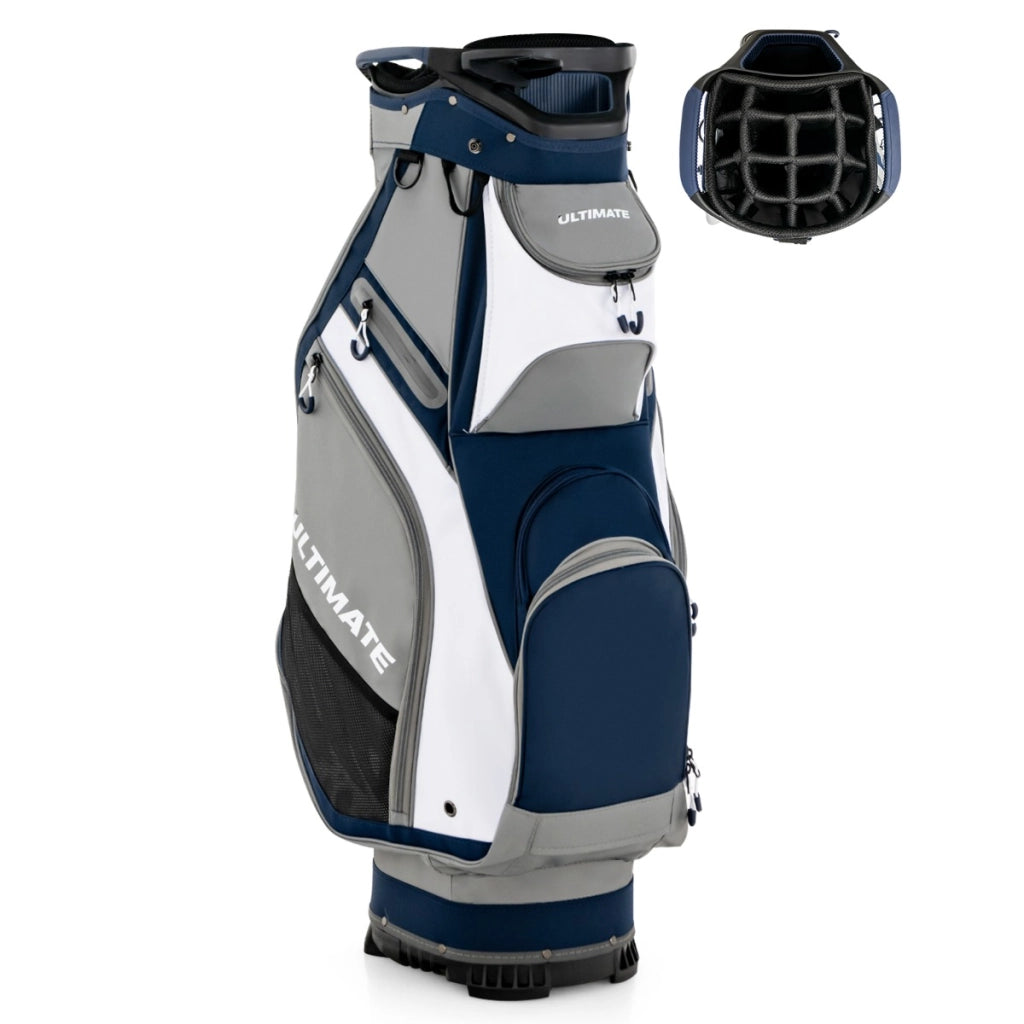 Borsa da golf leggera con 14 divisori superiori a tutta lunghezza, Borsa da golf portatile con tracolla Blu-Golf