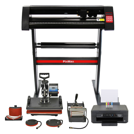 Bundle creativo PixMax 5 in 1 con pressa termica, plotter 720mm e stampante Epson