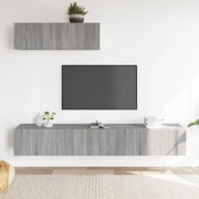 Set Mobili Porta TV 3 pz Grigio Sonoma in Legno Multistrato 3114484