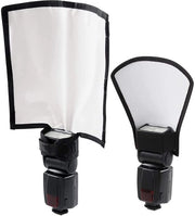 Diffusore per Flash - 2 pezzi - Reflettore Argento/Bianco - Softbox Portatile - Flash Universale - Adatto per Studio Fotografico - 20 cm x 18,5 cm - Reflettore per Fotografia