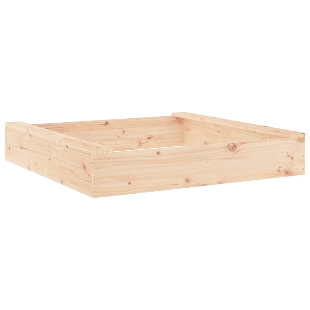 Sabbiera per bambini area giochi da giardino esterna con posti a sedere quadrati legno massello di pino marrone 02_0041518