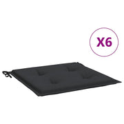 Cuscini per Sedie da Giardino 6 pz Nero 40x40x3 cm in Tessuto cod mxl 64503
