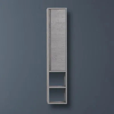 Pensile in nobilitato melaminico colore cemento 150 cm con anta soft-close