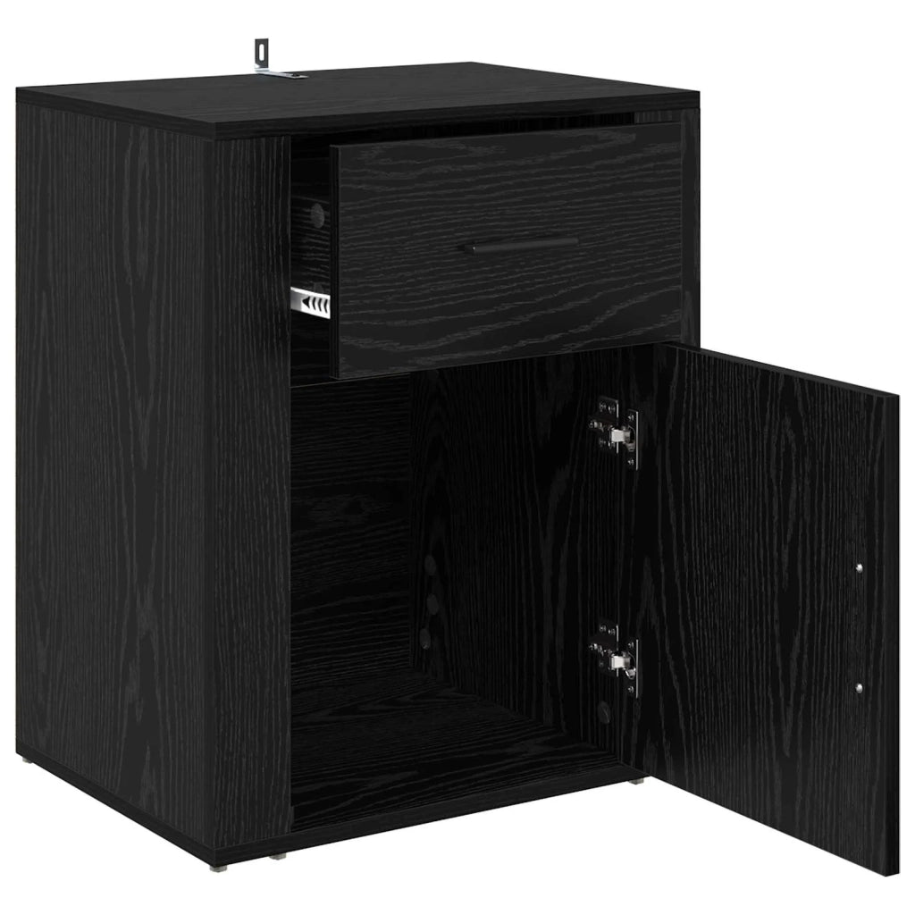 Armadio da Notte Rovere Nero 35 x 50 x 60 cm Legno multistrato