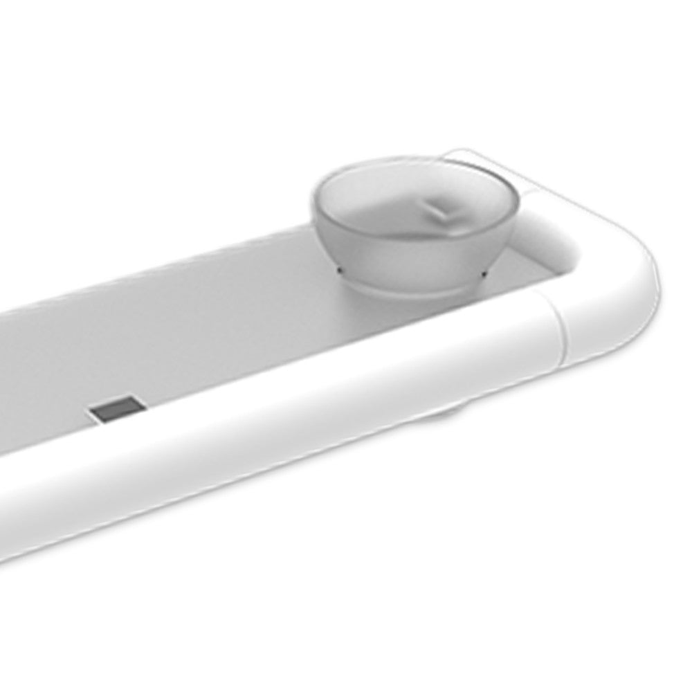 Mensola con porta bicchiere in alluminio bianco