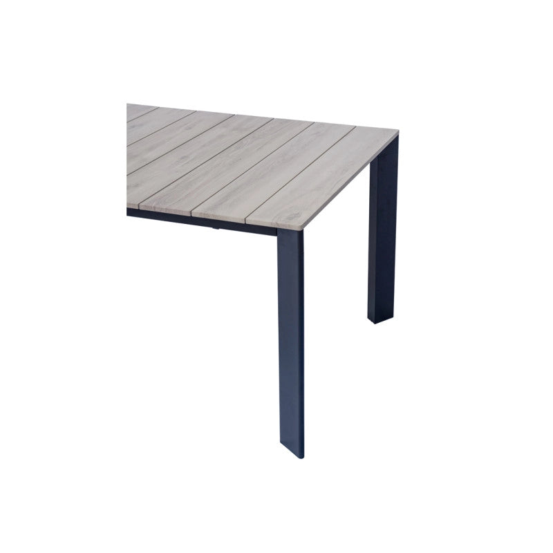 Tavolo Arenzano 211/276 Alluminio Antracite Top Alluminio Effetto Legno Moia