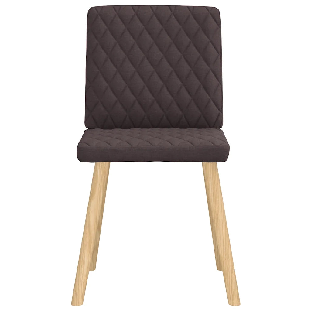 Sedie da Pranzo 4 pz Marrone Scuro in Tessuto 3315225