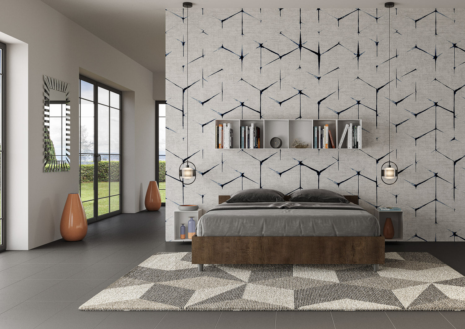 Letto Matrimoniale 160x200 cm con Rete e Contenitore Alzata Comoda Testata Bassa Nuamo Noce