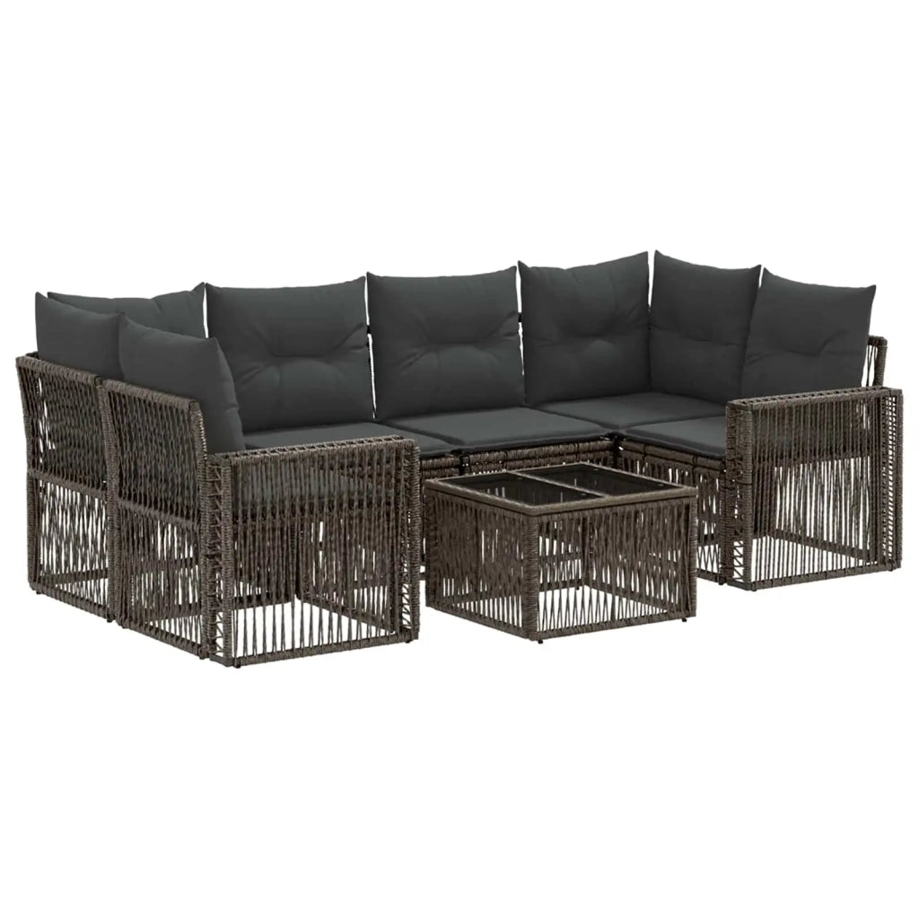 Set Divano da Giardino 7 pz Grigio polyrattan 3435059
