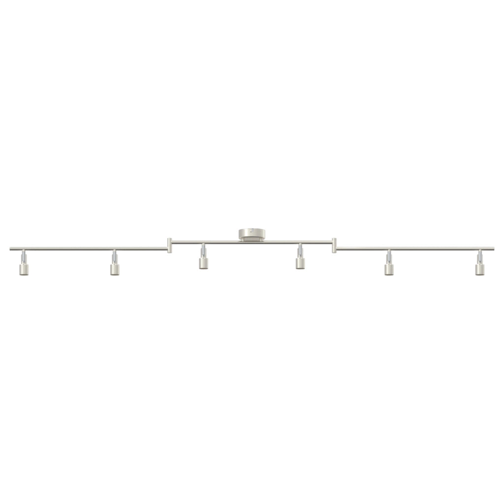Faretti da soffitto 6 vie regolabili in nickel spazzolato GU10