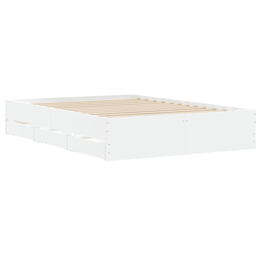 Giroletto con Cassetti Bianco 120x200 cm in Legno Multistrato 3207280