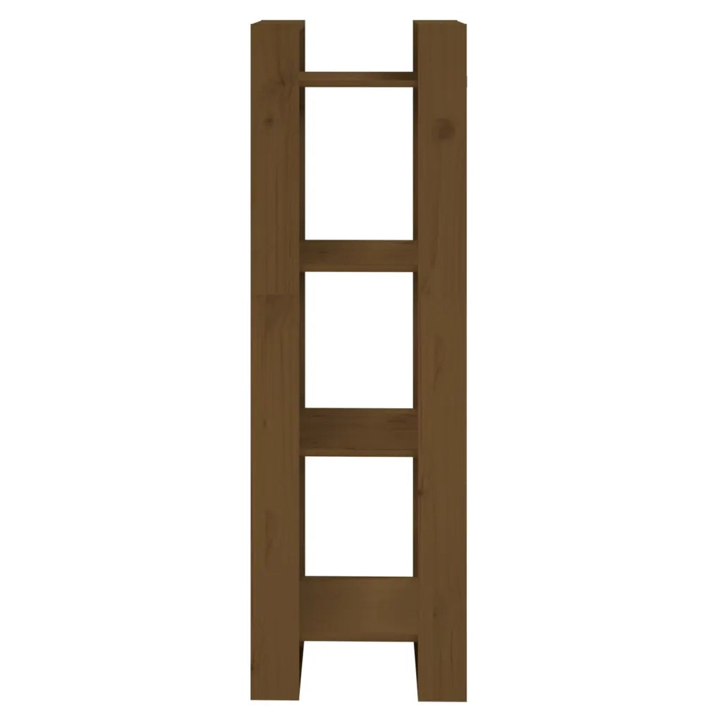 Libreria Divisorio-Scaffale per Libri-Mobile di Stoccaggio ambra 41x35x125 cm in Legno Massello