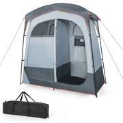 Tenda da campeggio portatile con doccia a 2 stanze 210 x 107 x 210 cm maggiore privacy ventilazione ottimale poliestere grigio 20_0014273
