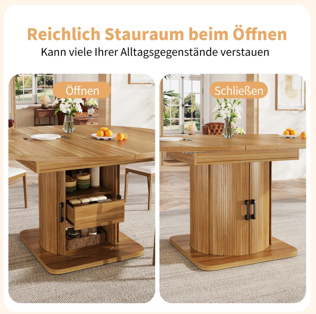 TAVOLO Allungabile 118-158 cm MDF Marrone scuro