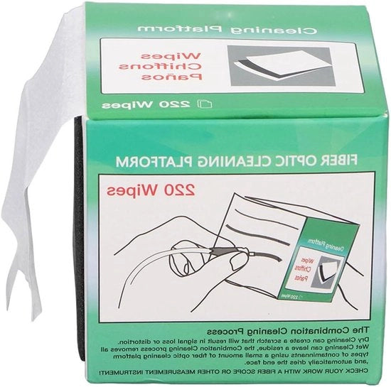 Pacchetto da 220 pezzi di tessuto per la pulizia delle fibre ottiche e delle macchine - Pulizia per fibre ottiche senza pelucchi - Utilizzo in acqua e asciutto - Tessuto per pulizia delle fibre ottiche nude - Pulizia superficiale - SMT 2x4.25