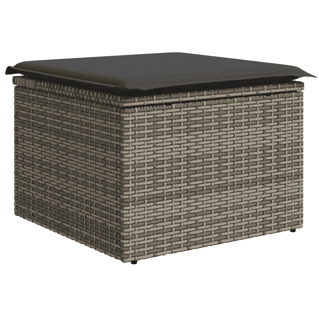 Set Divani da Giardino 11 pz con Cuscini in Polyrattan Grigio 3250139